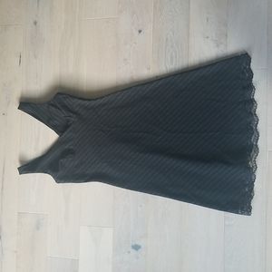 Necessary Objects black pinstripe dress with lace trim, M